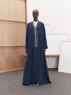 Blue crepe abaya