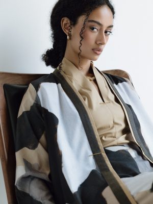 light print abaya
