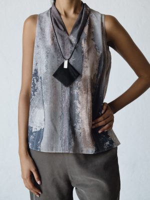 print chiffon top