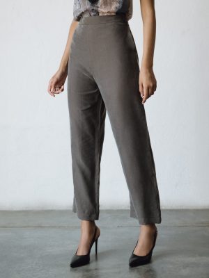 Gray silk trouser