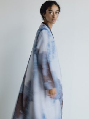 light crepe gray abaya