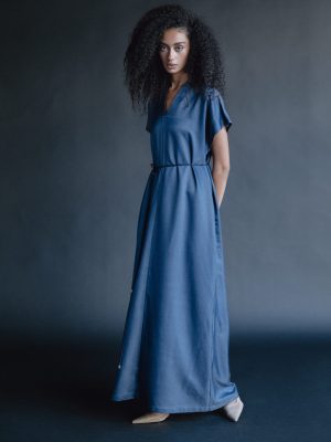 blue viscous dress