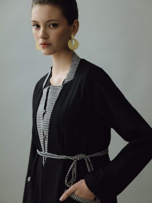 black cotton with gold button