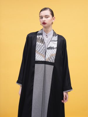 Black silk with gray