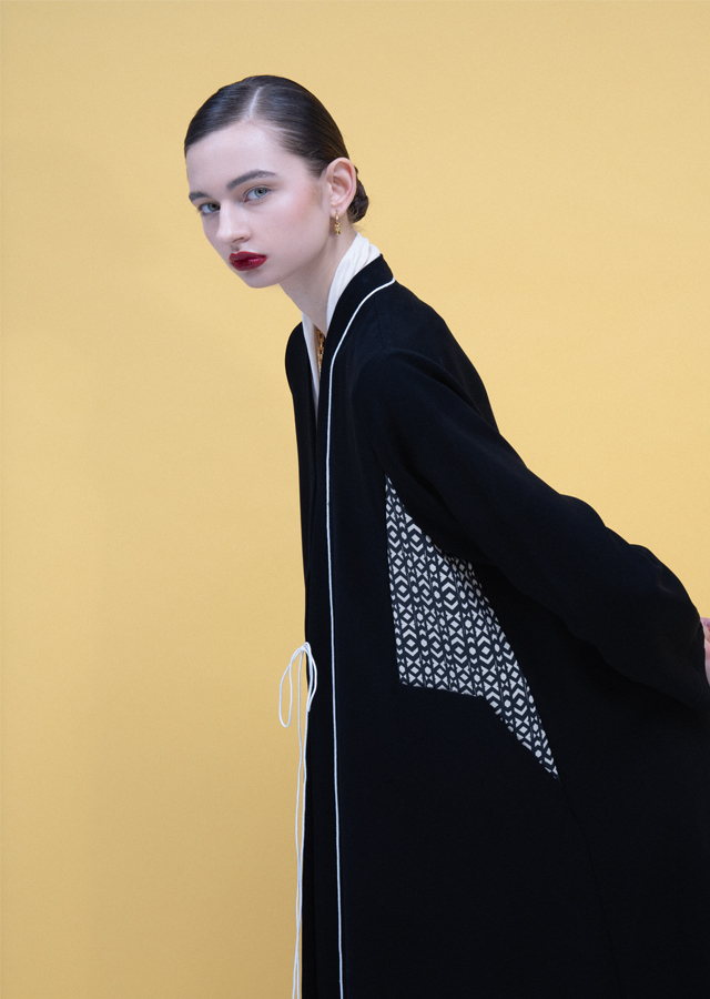 black crepe with pocket